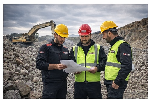 Kiralık mobil konkasör saha operasyon ekibi